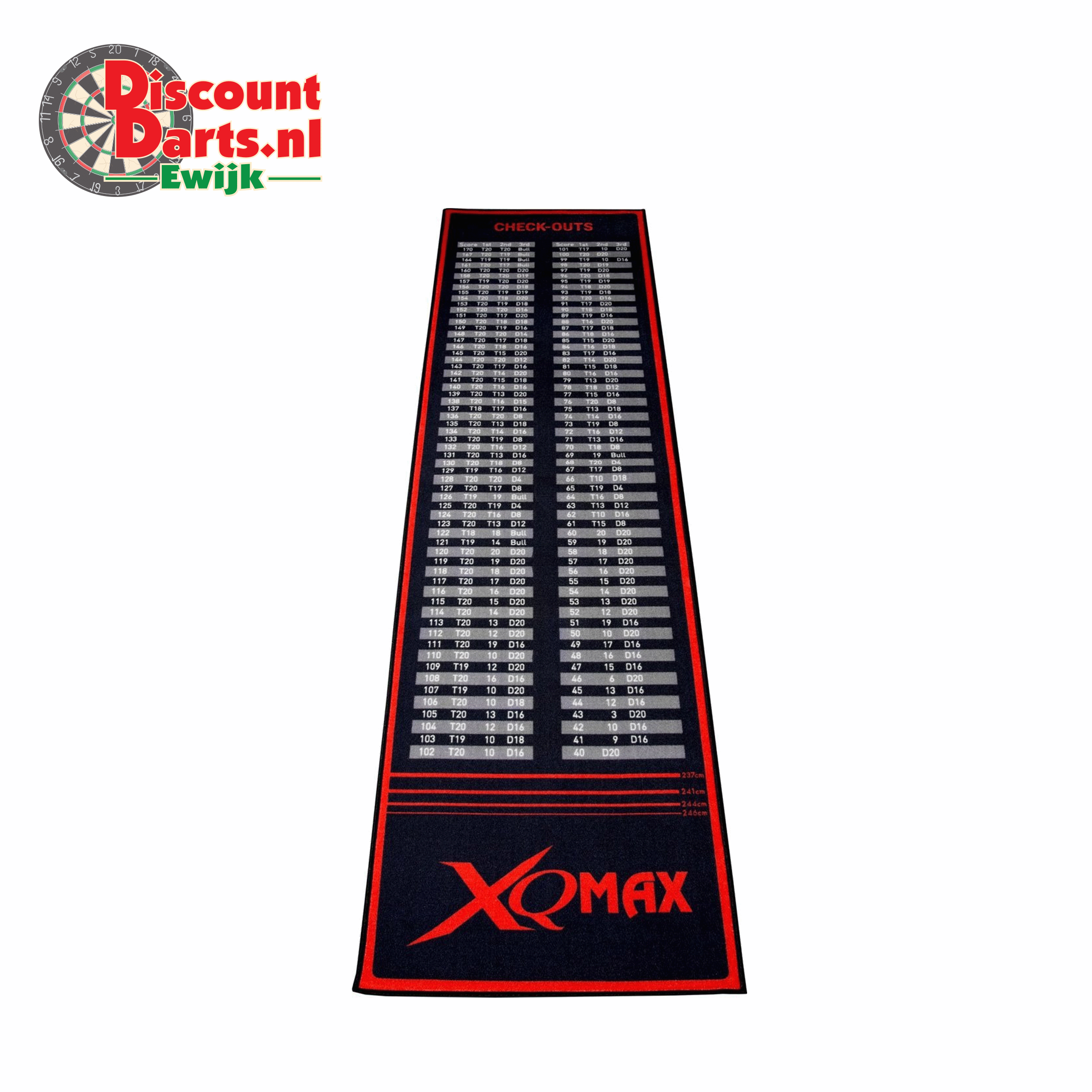 Dart Mat | Finishes Black | Red | 60